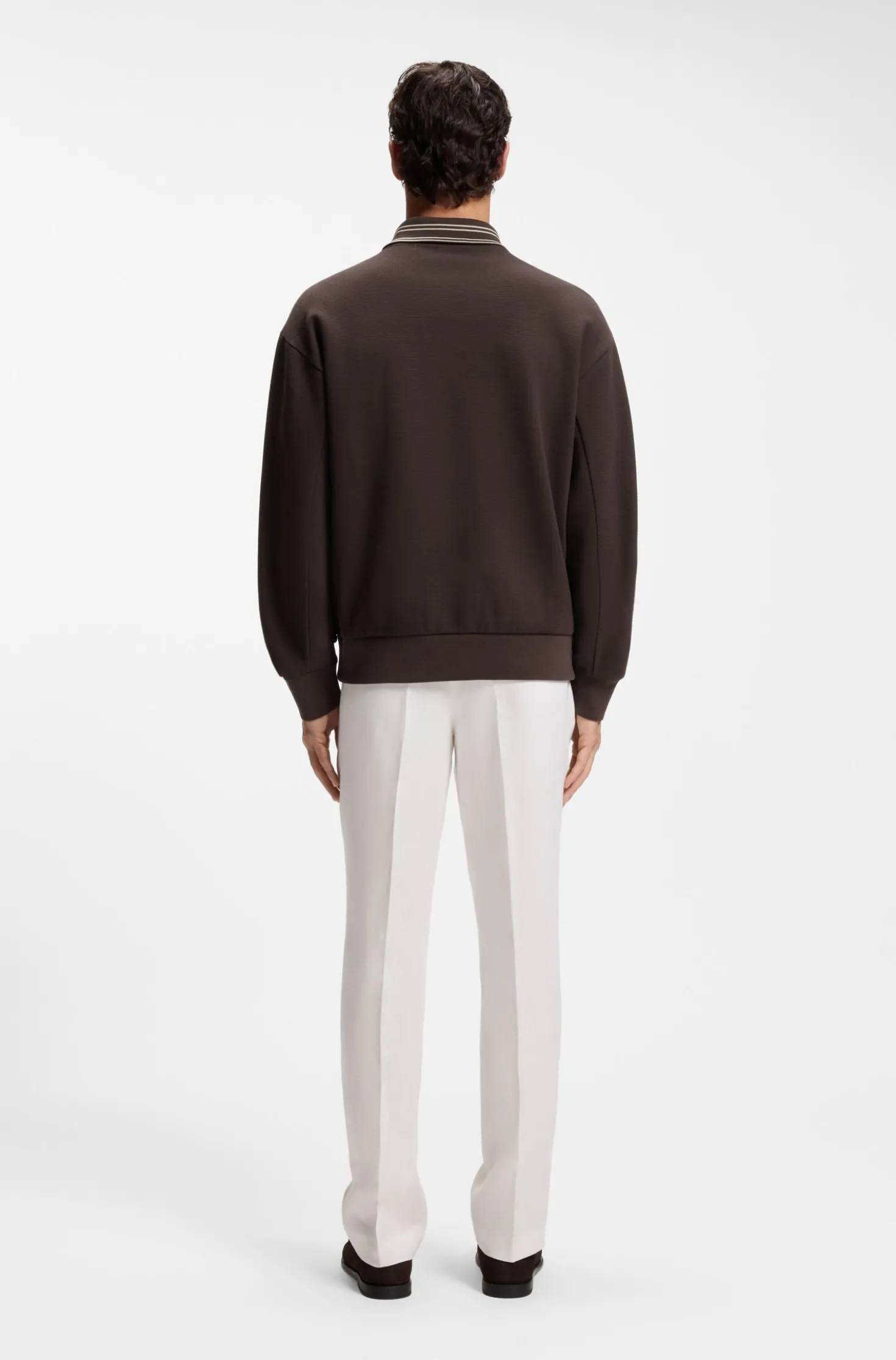 Sweatshirt aus Baumwolle mit kurzem Reißverschluss