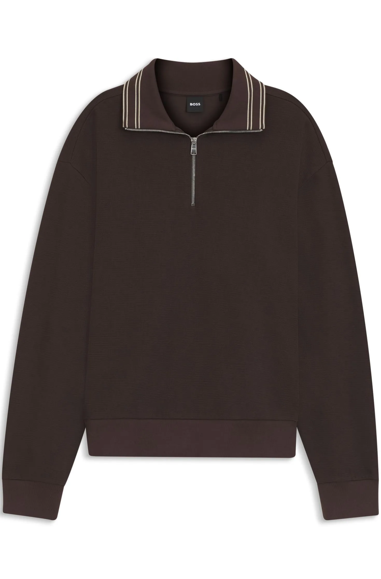 Sweatshirt aus Baumwolle mit kurzem Reißverschluss