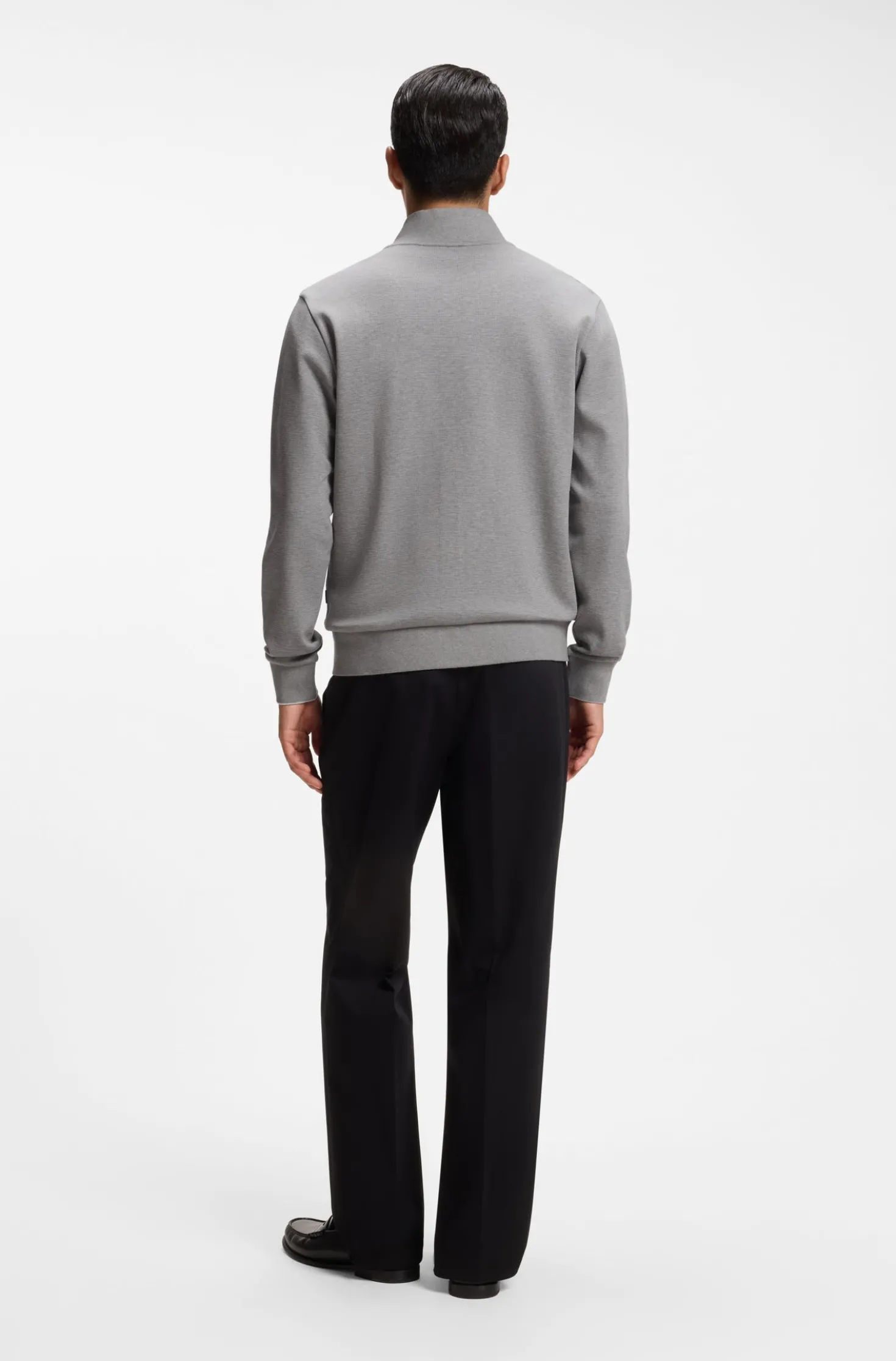 Sweatshirt aus Baumwolle mit Troyerkragen