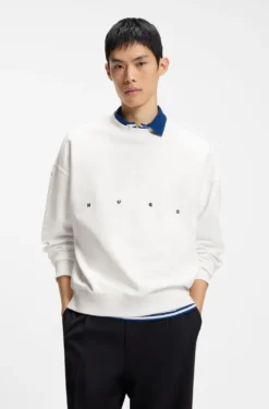 Sweatshirt aus Baumwolle mit Logo-Stickerei und Grafik-Print