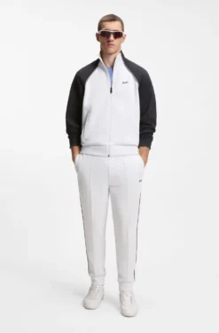 Sweatshirt aus Baumwoll-Mix mit kontrastfarbenen Paspeln