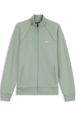 Sweatshirt aus Baumwoll-Mix mit kontrastfarbenen Paspeln