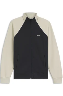 Sweatshirt aus Baumwoll-Mix mit kontrastfarbenen Paspeln