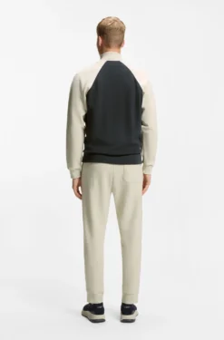 Sweatshirt aus Baumwoll-Mix mit kontrastfarbenen Paspeln