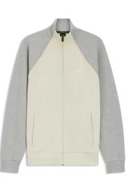 Sweatshirt aus Baumwoll-Mix mit kontrastfarbenen Paspeln