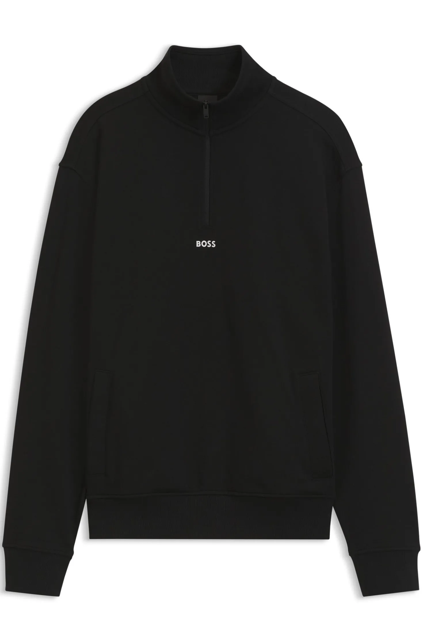 Sweatshirt aus Baumwoll-Terry mit kurzem Reißverschluss