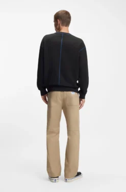 Sweatshirt aus Baumwoll-Terry mit Logo und kontrastfarbenen Nähten