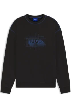 Sweatshirt aus Baumwoll-Terry mit Logo und kontrastfarbenen Nähten
