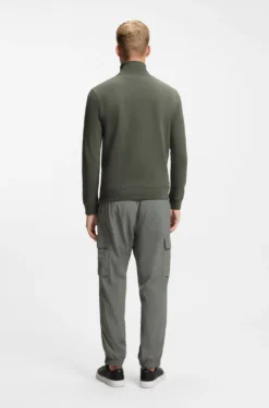 Sweatshirt aus Baumwoll-Terry mit Troyerkragen