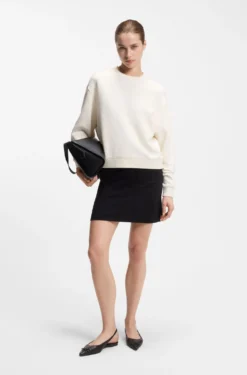 Sweatshirt aus Baumwoll-Terry mit Logo-Stickerei