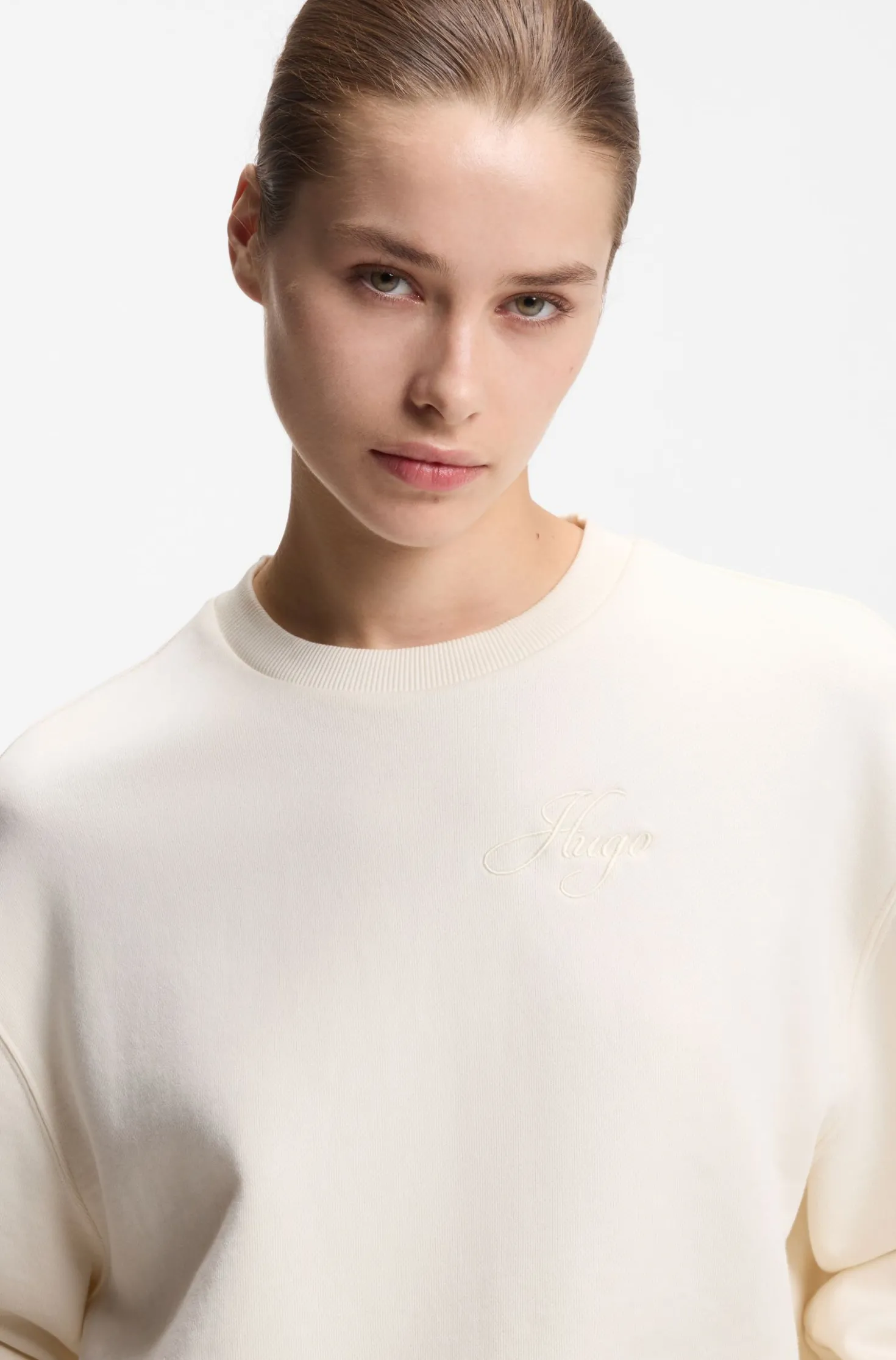 Sweatshirt aus Baumwoll-Terry mit Logo-Stickerei