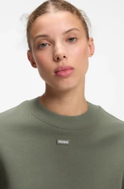 Sweatshirt aus Baumwoll-Terry mit Logo-Badge