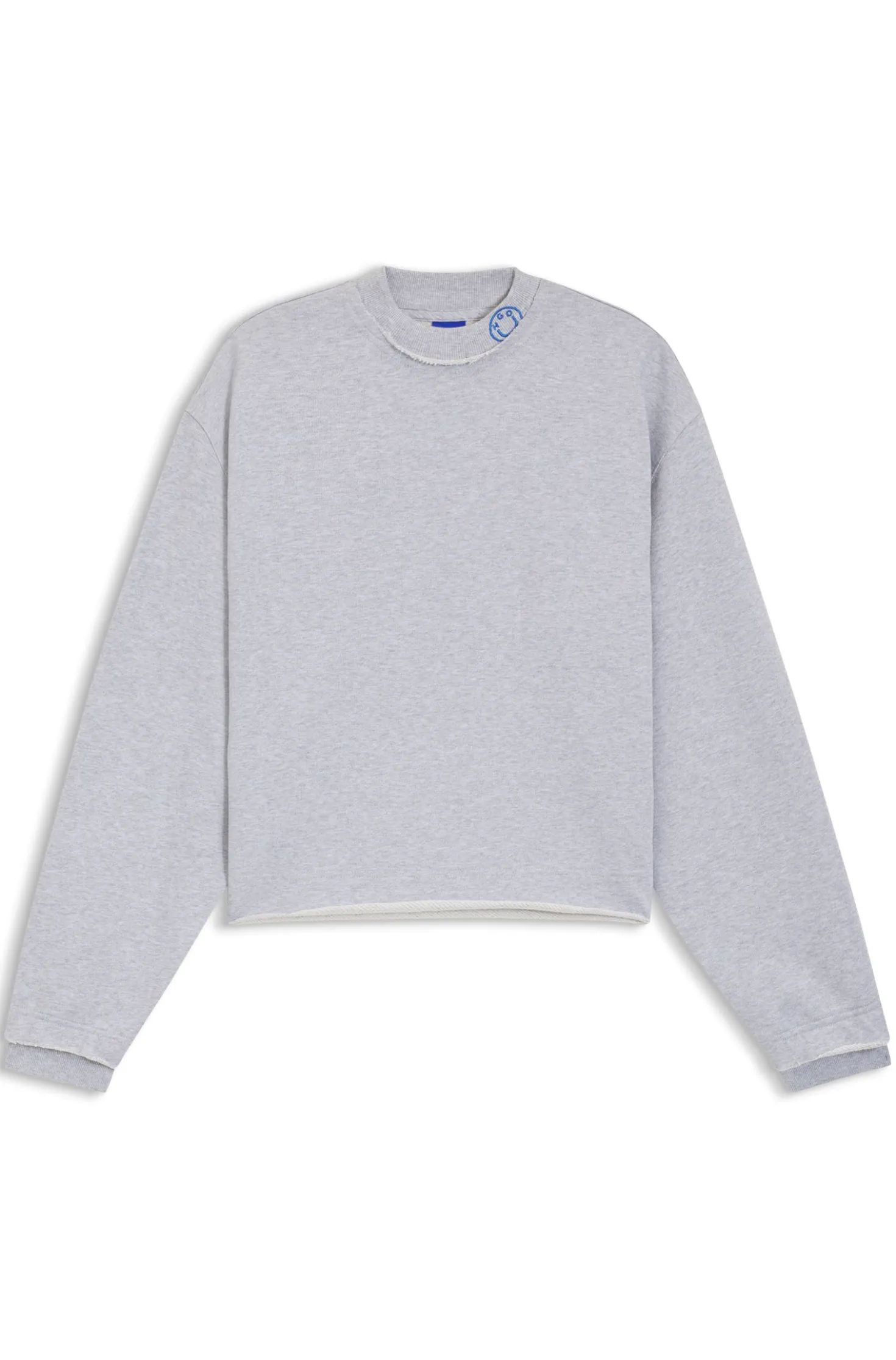 Sweatshirt aus Baumwoll-Terry mit Logo-Kragen