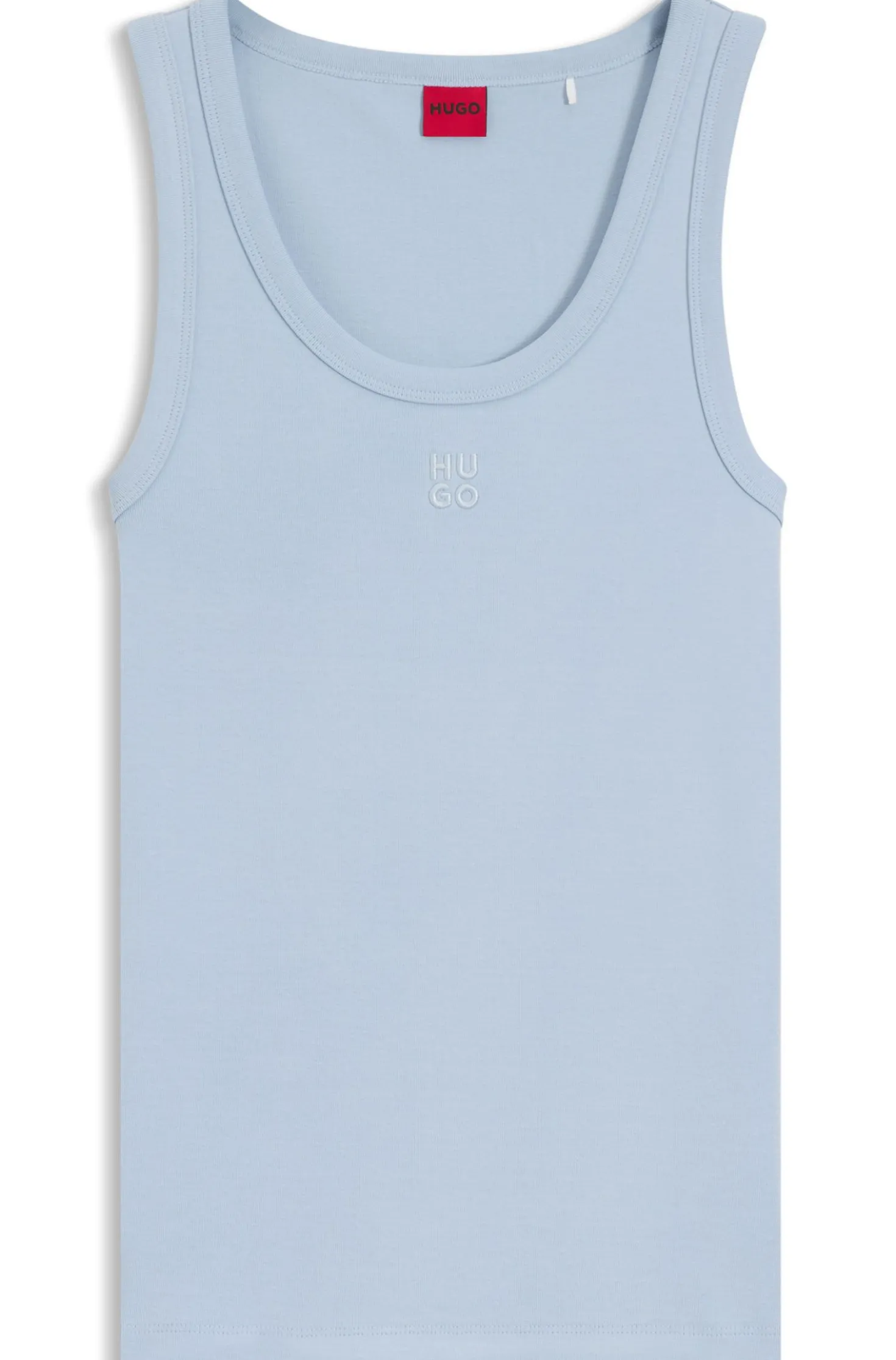 Tanktop aus Baumwoll-Mix mit Stack-Logo-Stickerei