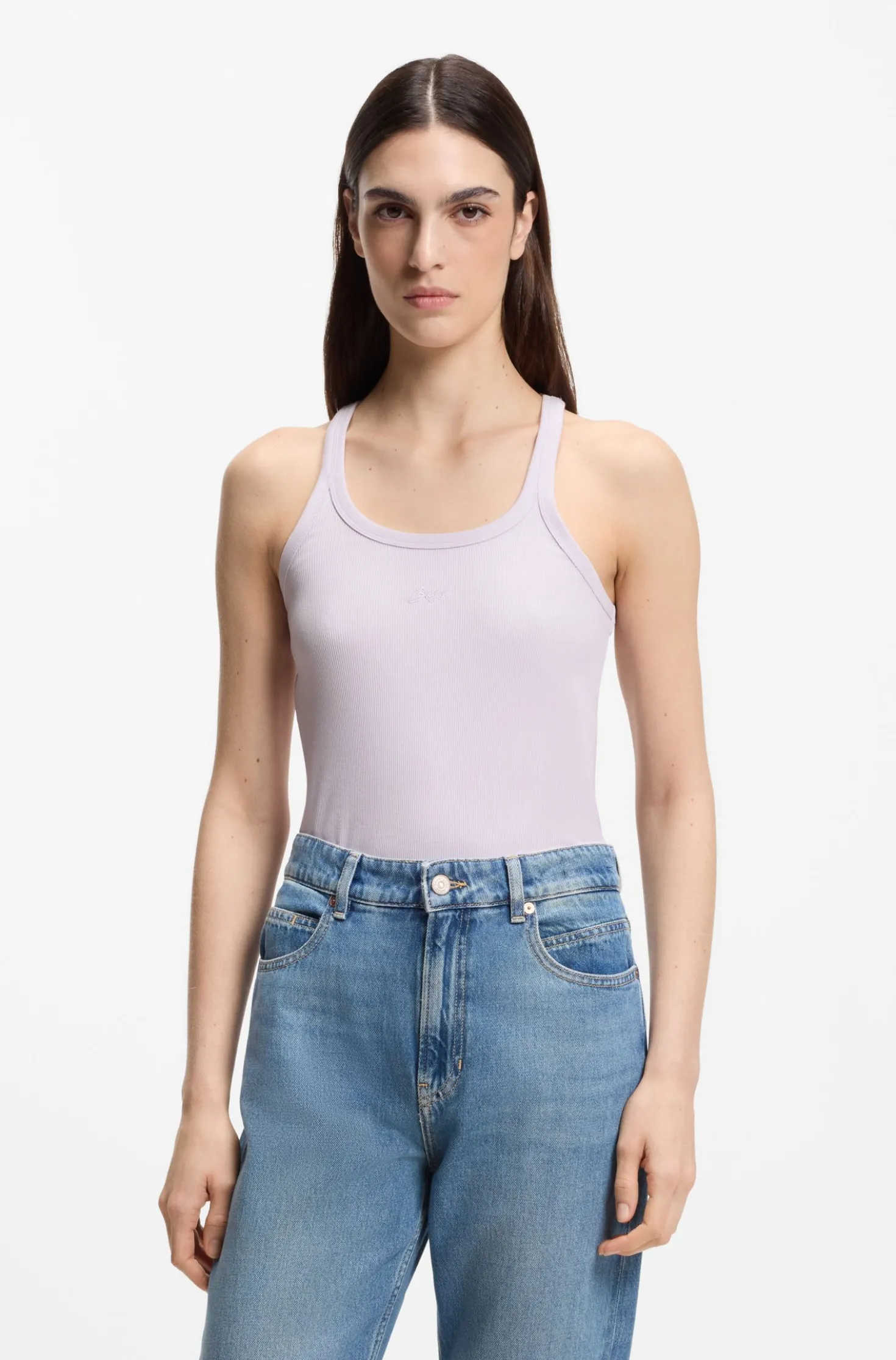 Tanktop aus Stretch-Baumwolle mit Racerback