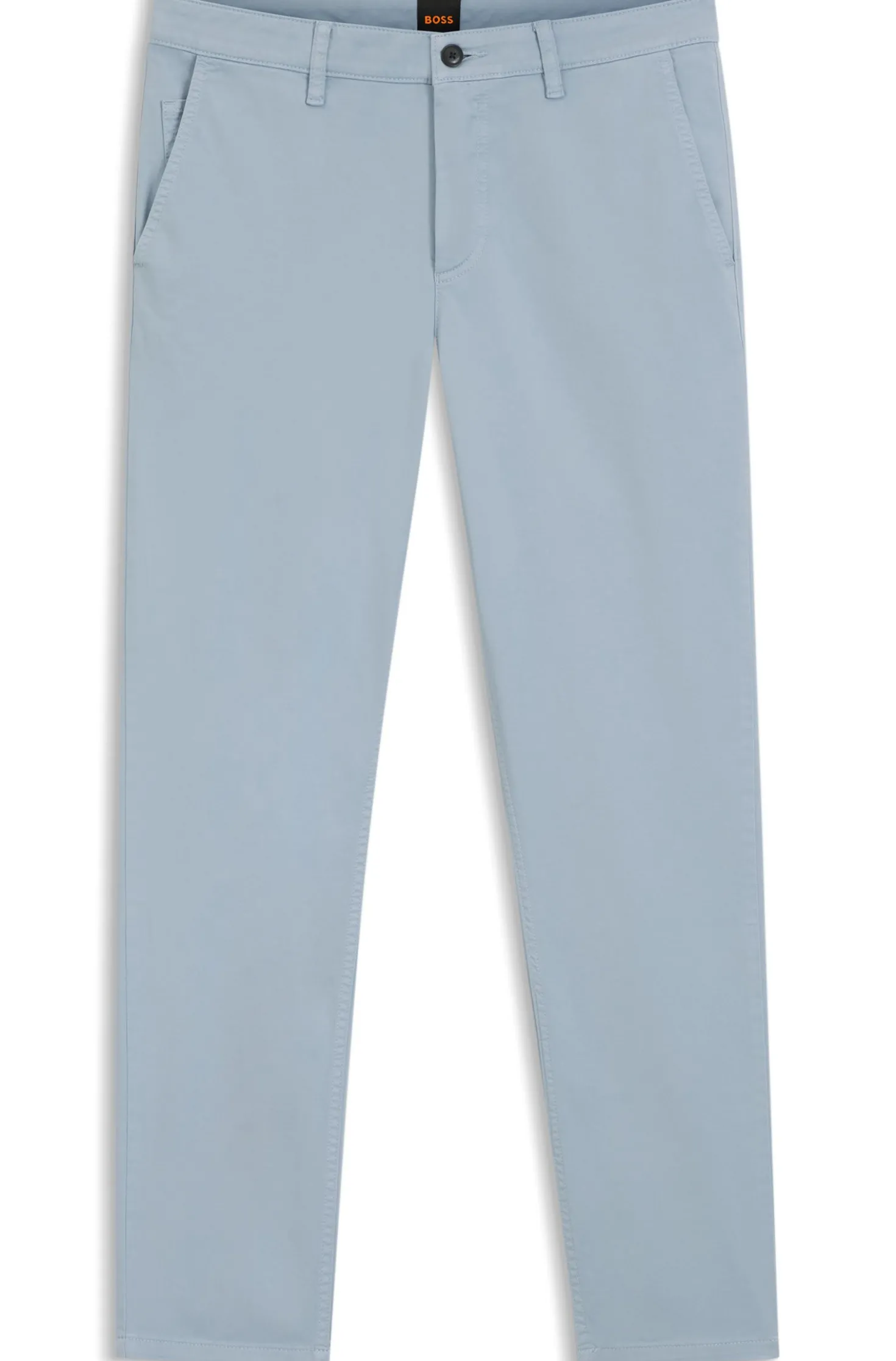 Tapered-Fit Hose aus Baumwoll-Satin mit Elasthan-Anteil