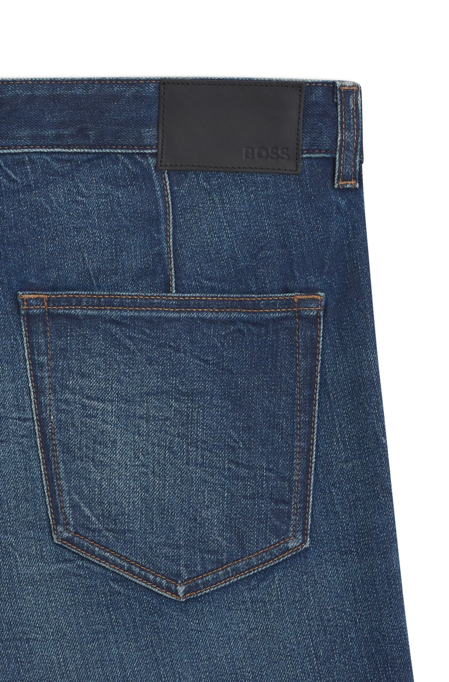 Tapered-Fit Jeans aus bequemem Stretch-Denim mit Used-Effekt