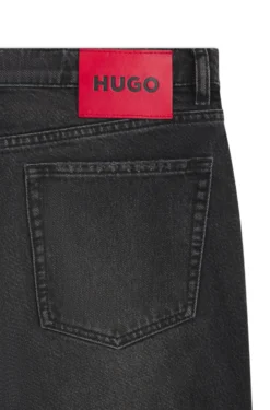 Tapered-Fit Jeans aus grauem Baumwoll-Denim