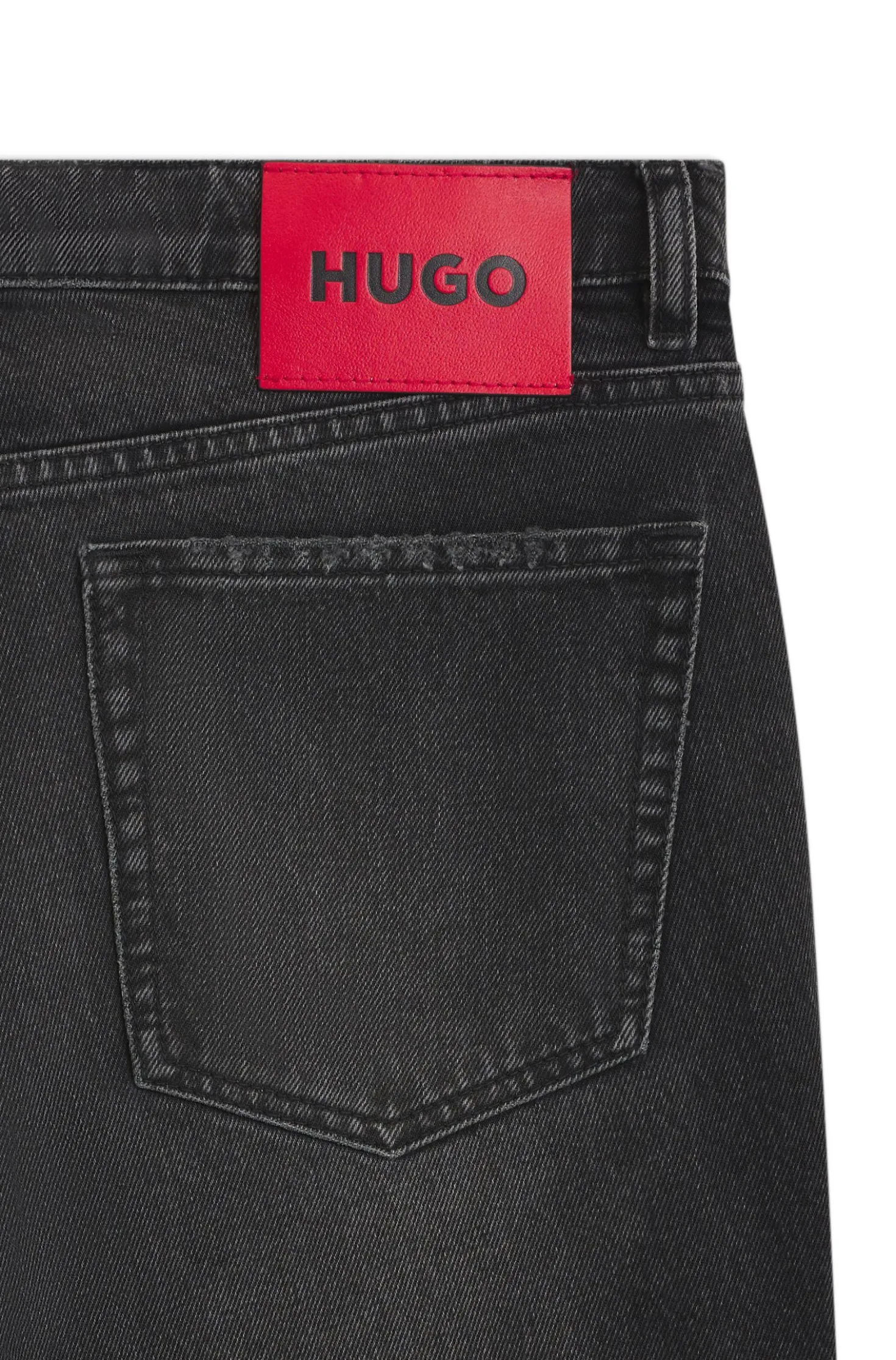 Tapered-Fit Jeans aus grauem Baumwoll-Denim