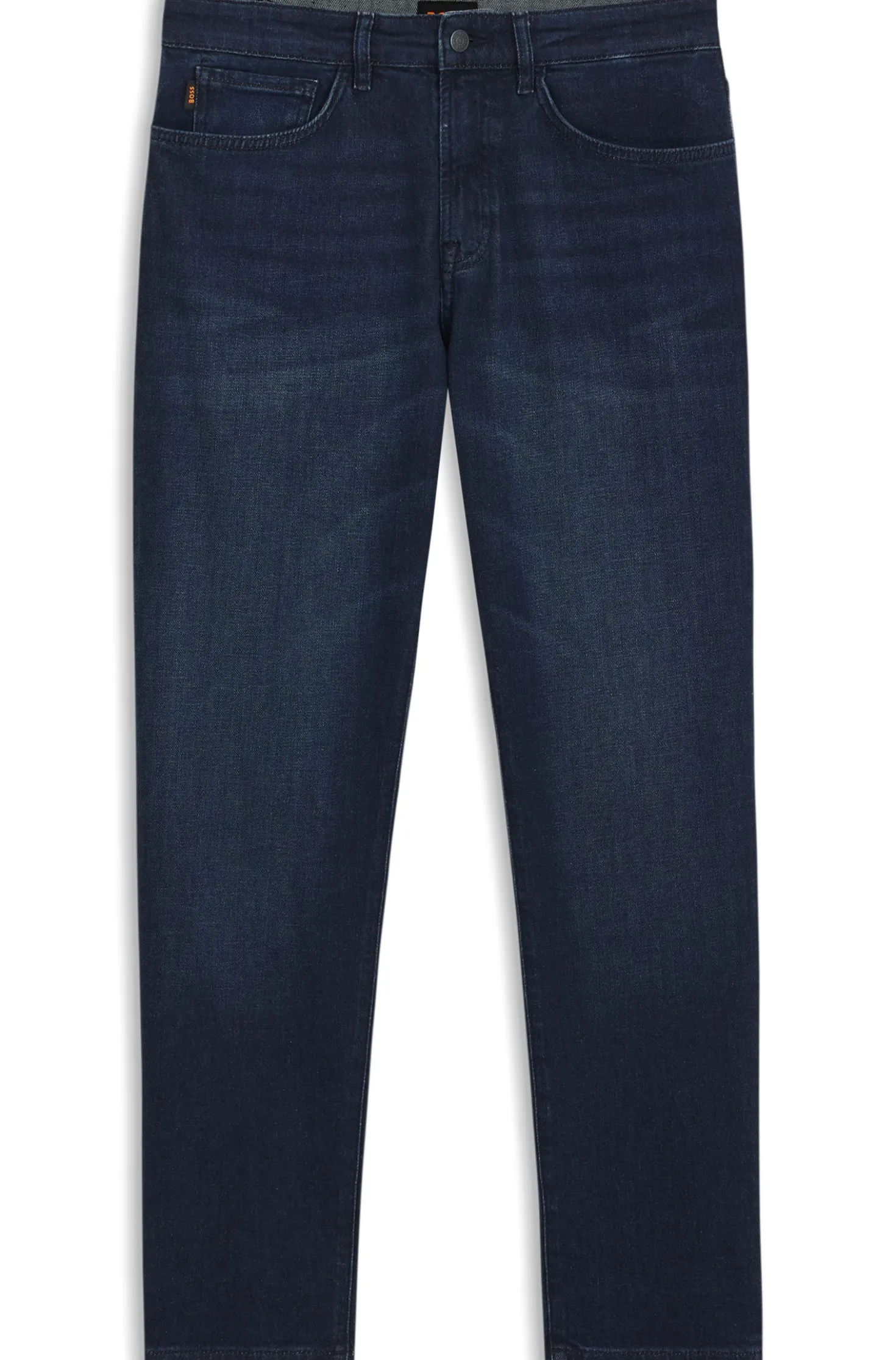 Tapered-Fit Jeans aus reinblauem Stretch-Denim