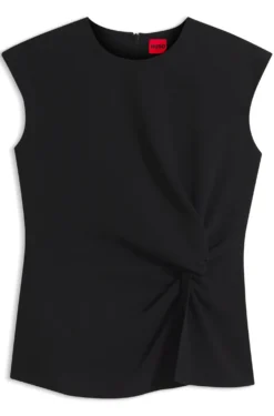 Top aus Krepp mit Knoten-Detail