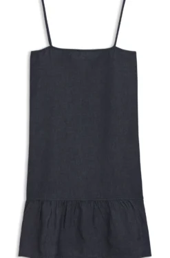 Trägerkleid aus Baumwoll-Mix-Denim mit Spaghettiträgern