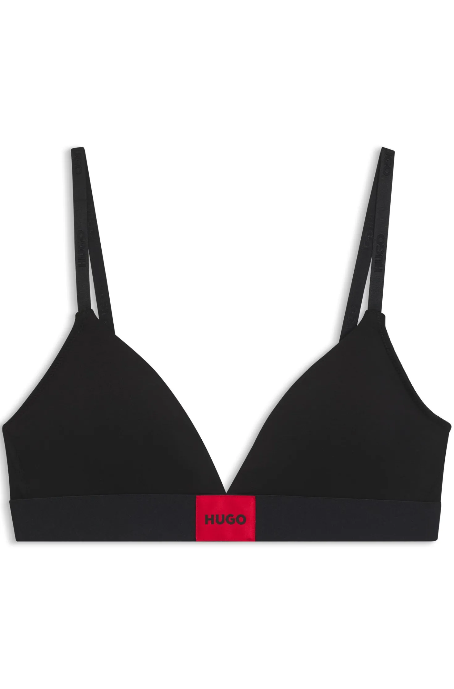 Triangel-BH aus Stretch-Baumwolle mit rotem Logo