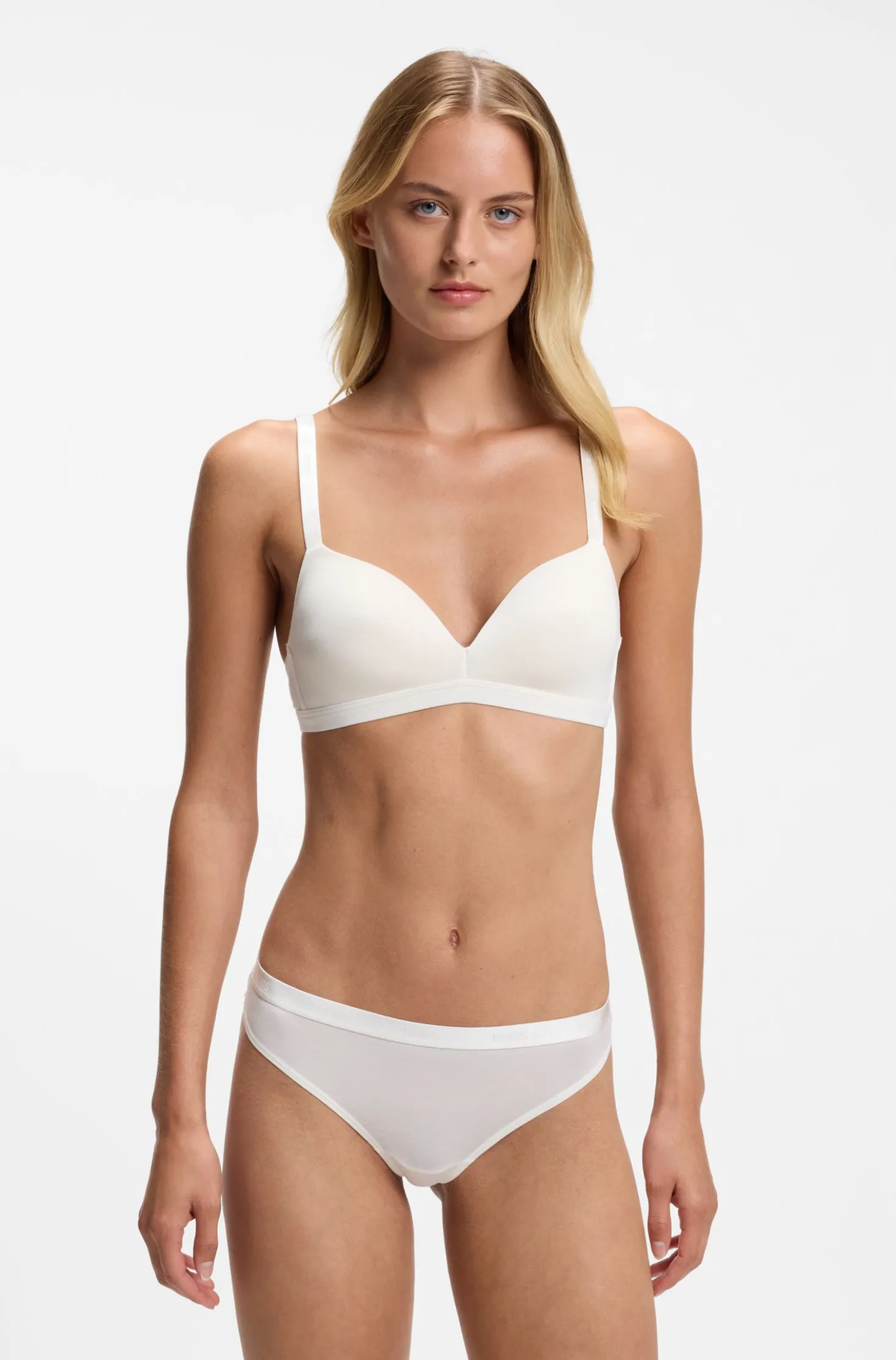 Triangel-BH aus Stretch-Jersey mit Logo-Riemchen
