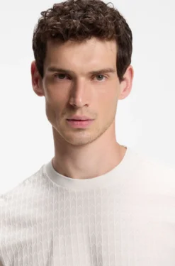 T-Shirt aus Baumwolle mit geometrischem Jacquard-Muster