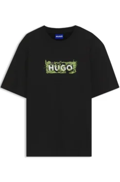 T-Shirt aus Baumwolle mit gesticktem Logo-Artwork
