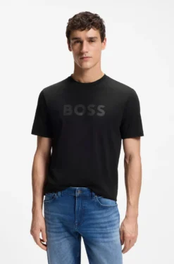 T-Shirt aus Baumwolle mit großem tonalem Logo
