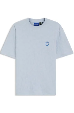 T-Shirt aus Baumwoll-Frottee mit Happy HUGO Logo
