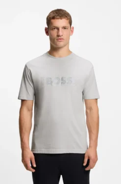 T-Shirt aus Baumwoll-Jersey mit doppeltem Logo-Artwork