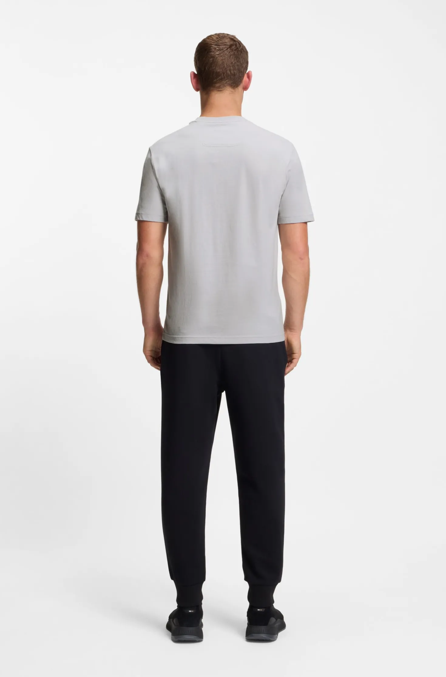 T-Shirt aus Baumwoll-Jersey mit doppeltem Logo-Artwork