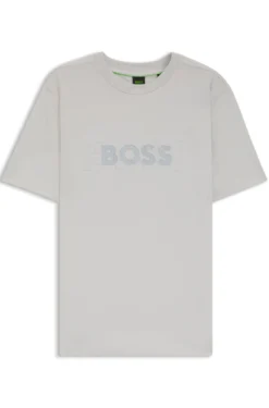 T-Shirt aus Baumwoll-Jersey mit doppeltem Logo-Artwork