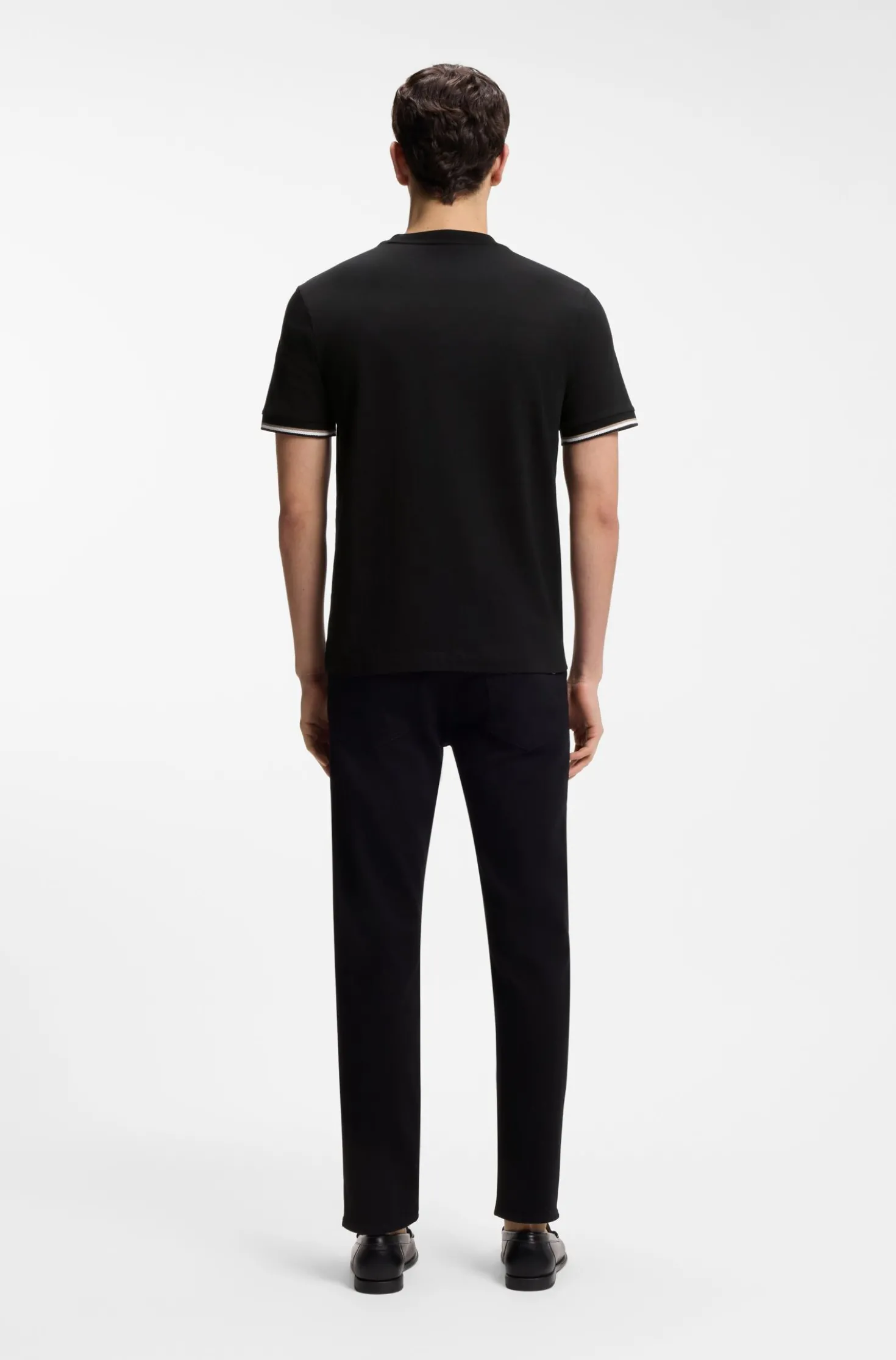 T-Shirt aus Baumwoll-Jersey mit Signature-Streifen an den Bündchen