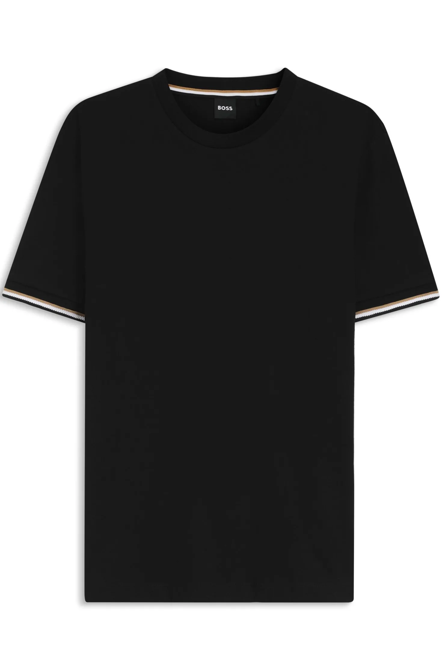 T-Shirt aus Baumwoll-Jersey mit Signature-Streifen an den Bündchen