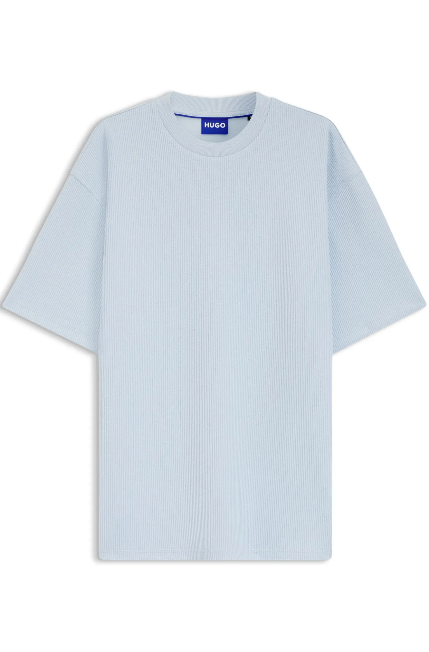T-Shirt aus Baumwoll-Jersey mit blauem Logo-Aufnäher
