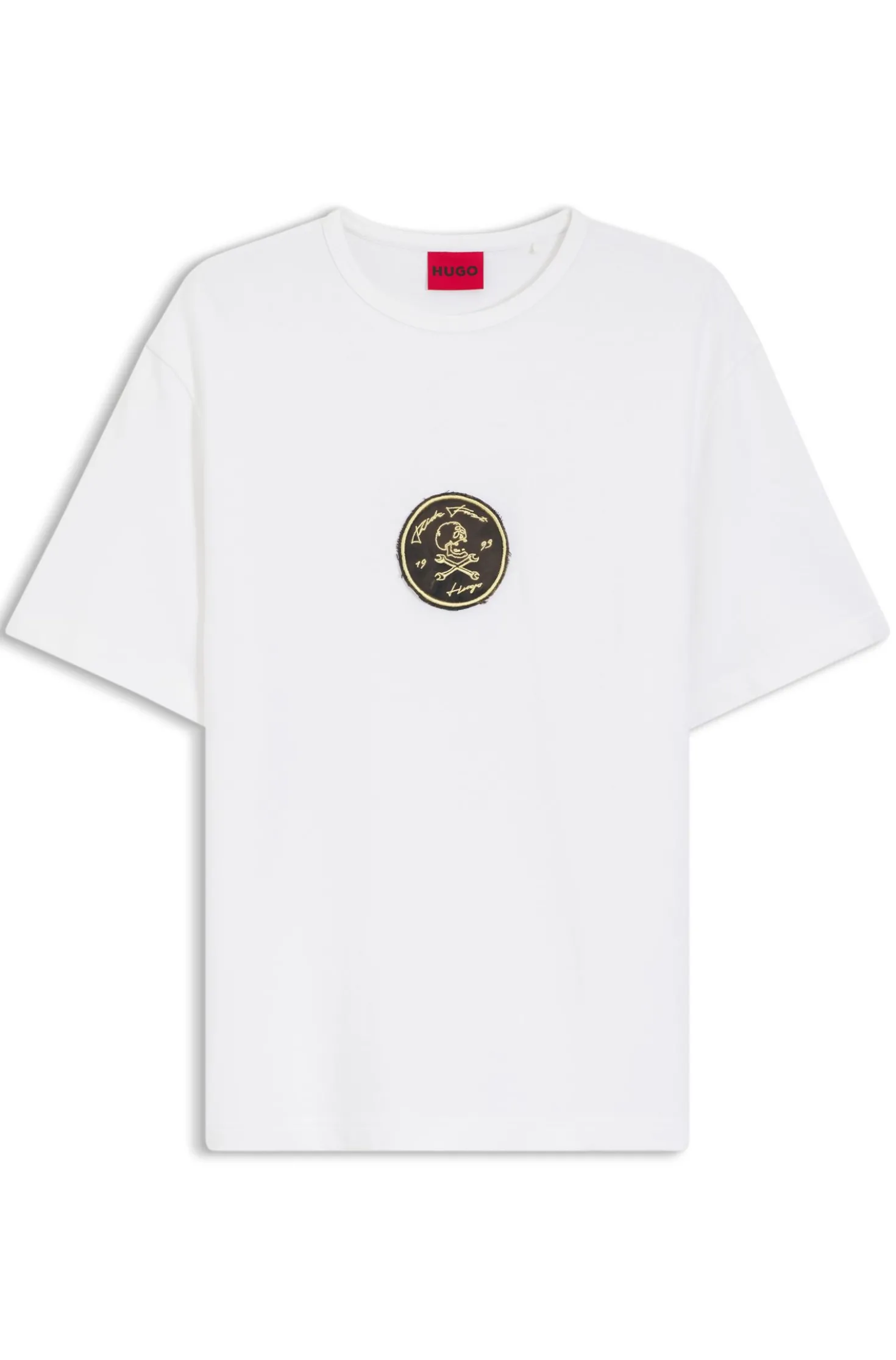 T-Shirt aus Baumwoll-Jersey mit besticktem Aufnäher