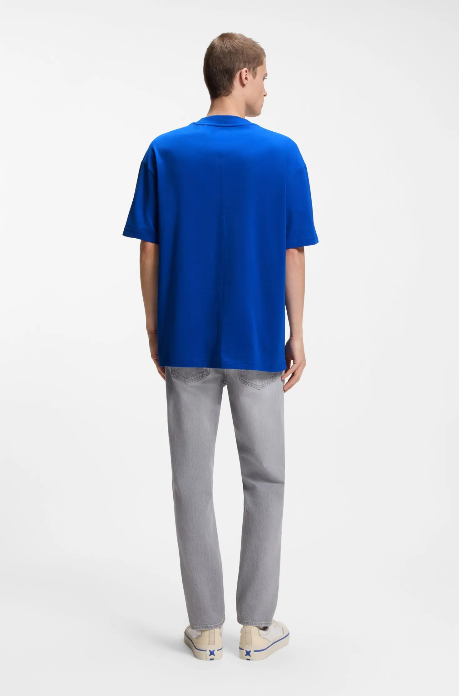 T-Shirt aus Baumwoll-Jersey mit Logo-Fähnchen
