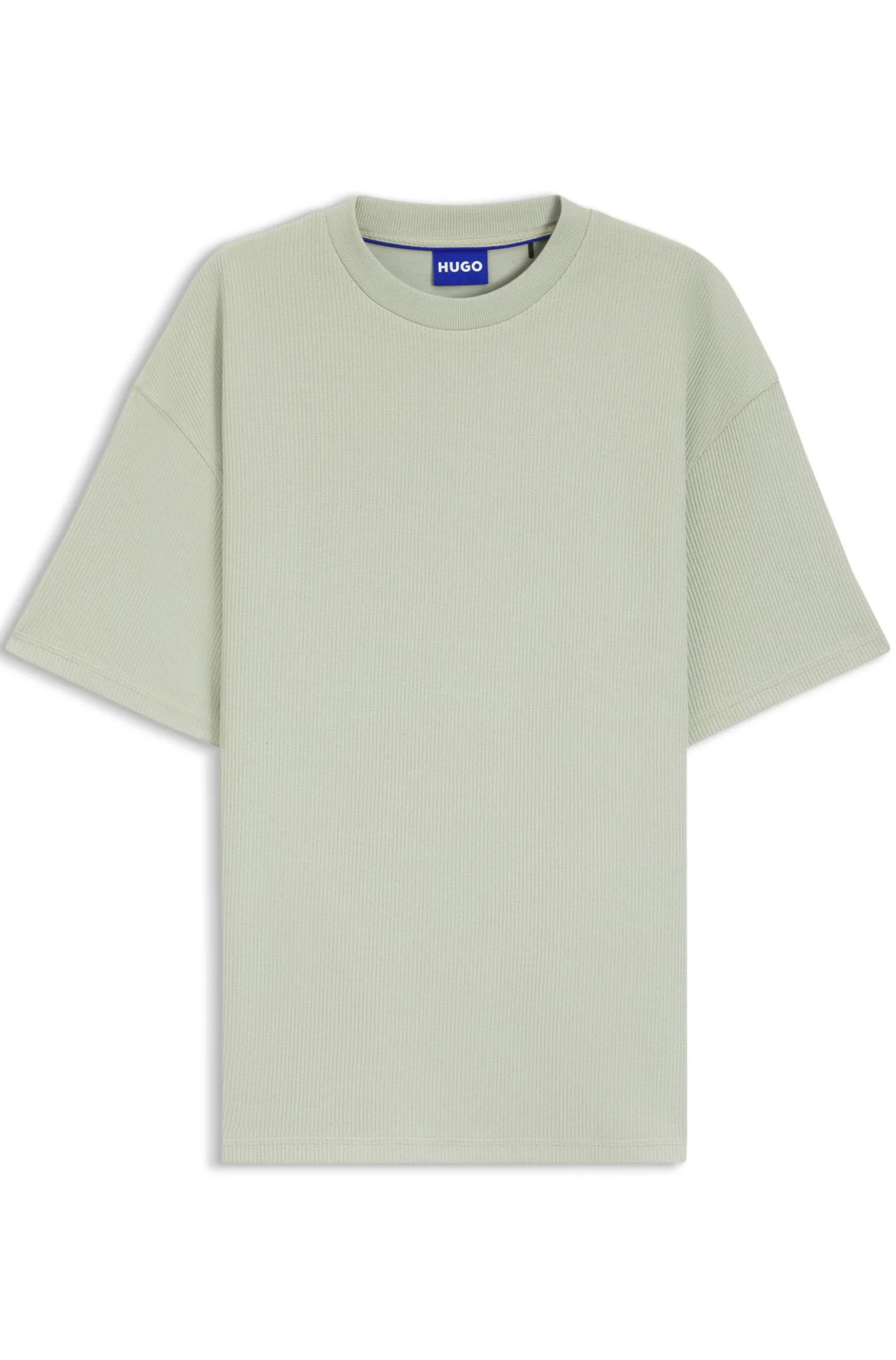 T-Shirt aus Baumwoll-Jersey mit blauem Logo-Aufnäher