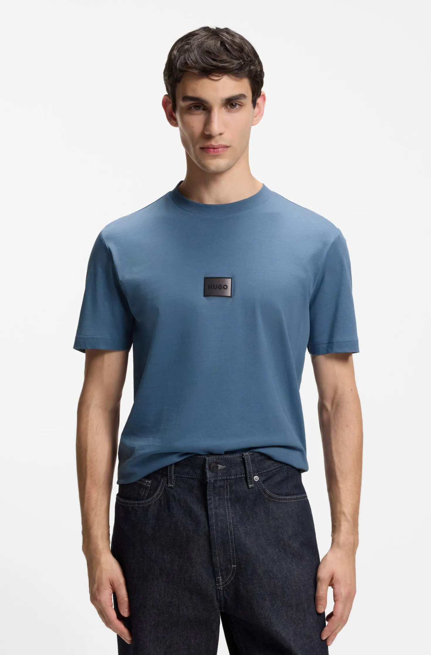 T-Shirt aus Baumwoll-Jersey mit Farbverlauf-Logo-Label