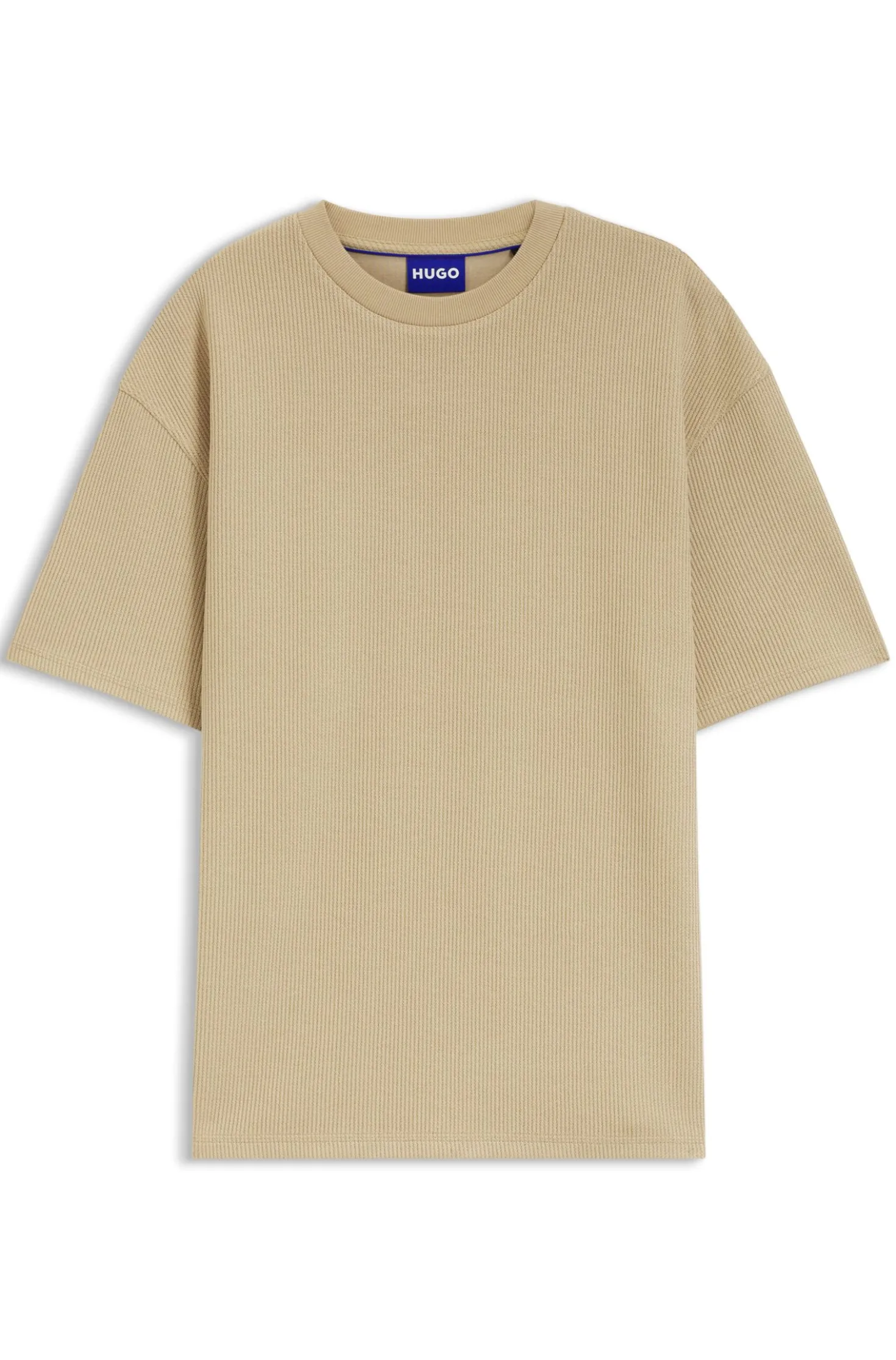 T-Shirt aus Baumwoll-Jersey mit blauem Logo-Aufnäher