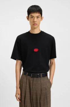 T-Shirt aus Baumwoll-Jersey mit Wachsstempel-Logo
