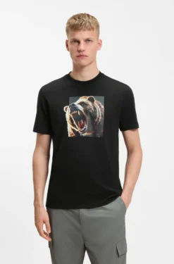 T-Shirt aus Baumwoll-Jersey mit Tier-Artwork