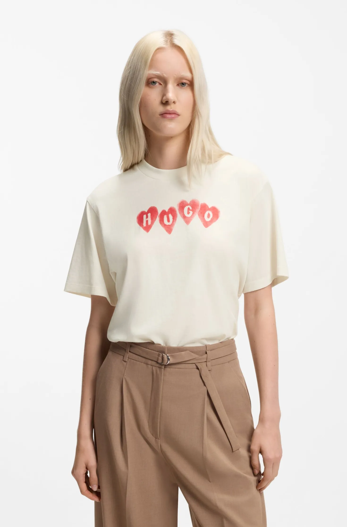 T-Shirt aus Baumwoll-Jersey mit Herz-Logo