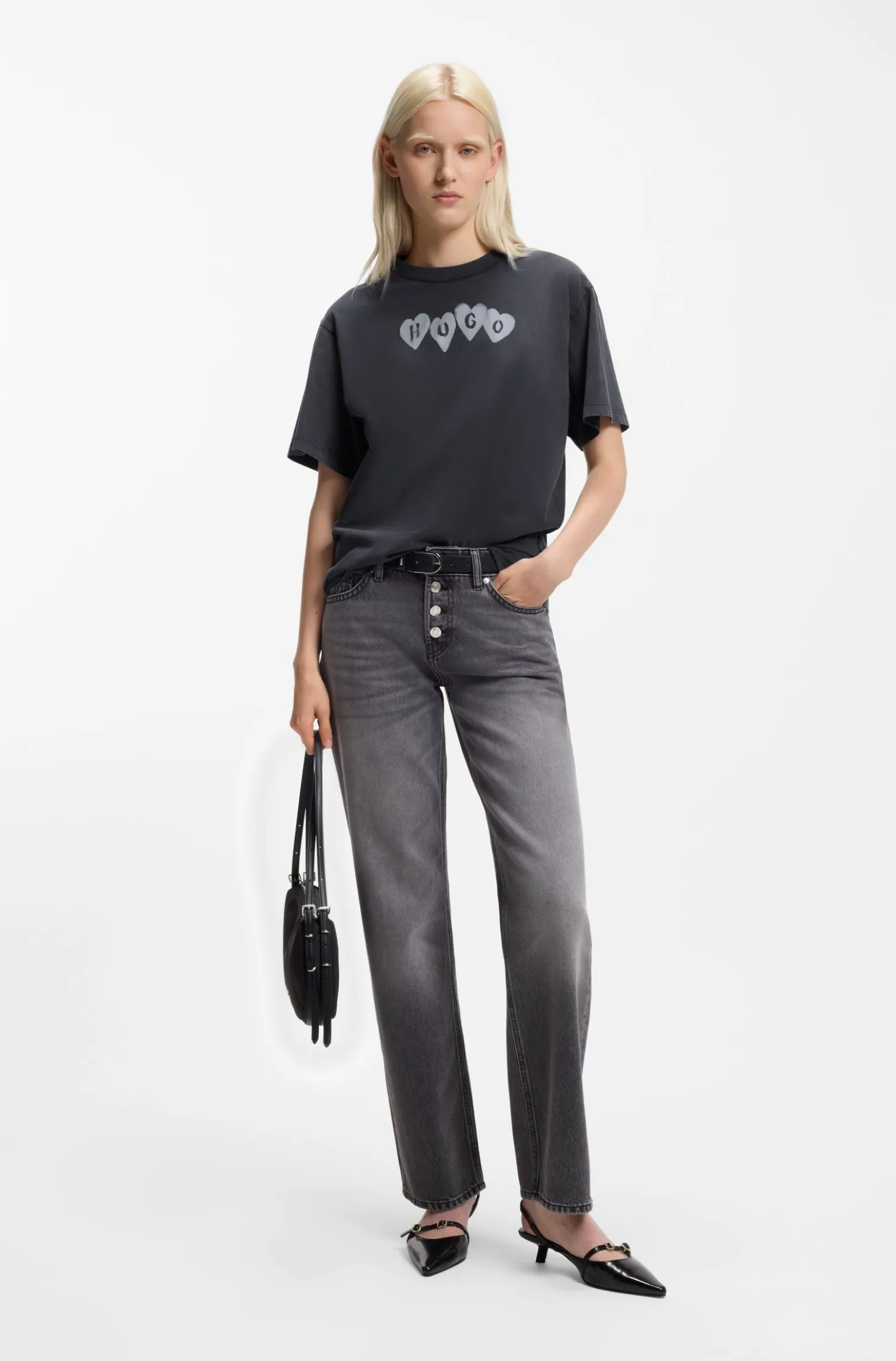 T-Shirt aus Baumwoll-Jersey mit Herz-Logo