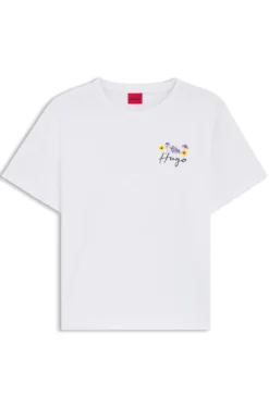 T-Shirt aus Baumwoll-Jersey mit Blumen-Artwork