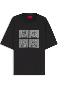T-Shirt aus Baumwoll-Jersey mit Artwork im Biker-Stil