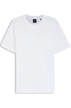 T-Shirt aus Baumwoll-Mix mit Bubble-Jacquard-Struktur
